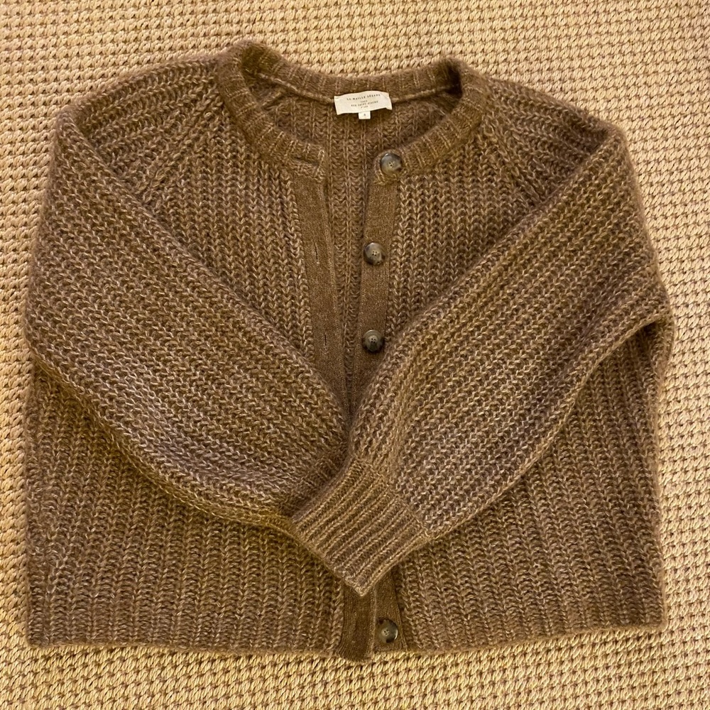 Sezane Emile Cardigan Mottled Camel Size S - Brown Sweater